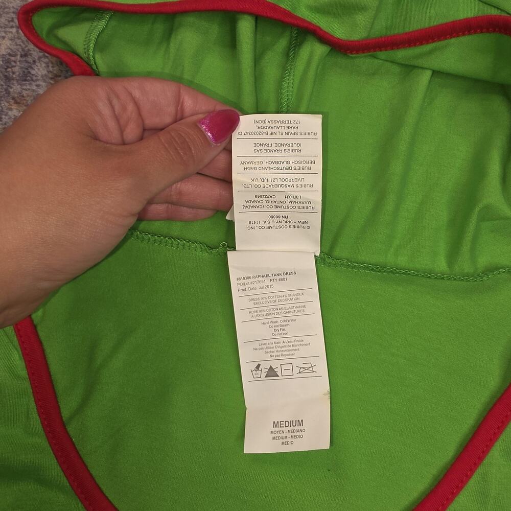 Rubie's Dress Womens Medium Green Raphael Tank Hooded Nickelodeon TMNT Costume - Picture 7 of 8